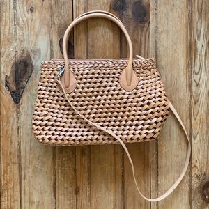 Fossil Woven Leather Handbag